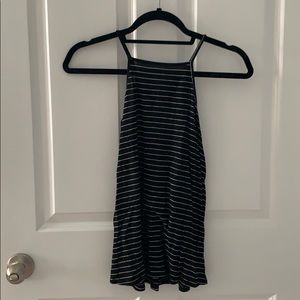 Black striped halter tank top